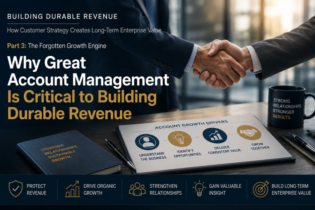 Why Great Account Management Is Critical to Building Durable Revenue: business handshake